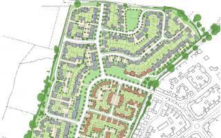 The layout of the proposed Roundwood development in Great Ashby.